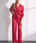 Sexy Red Satin Baddie Set Red