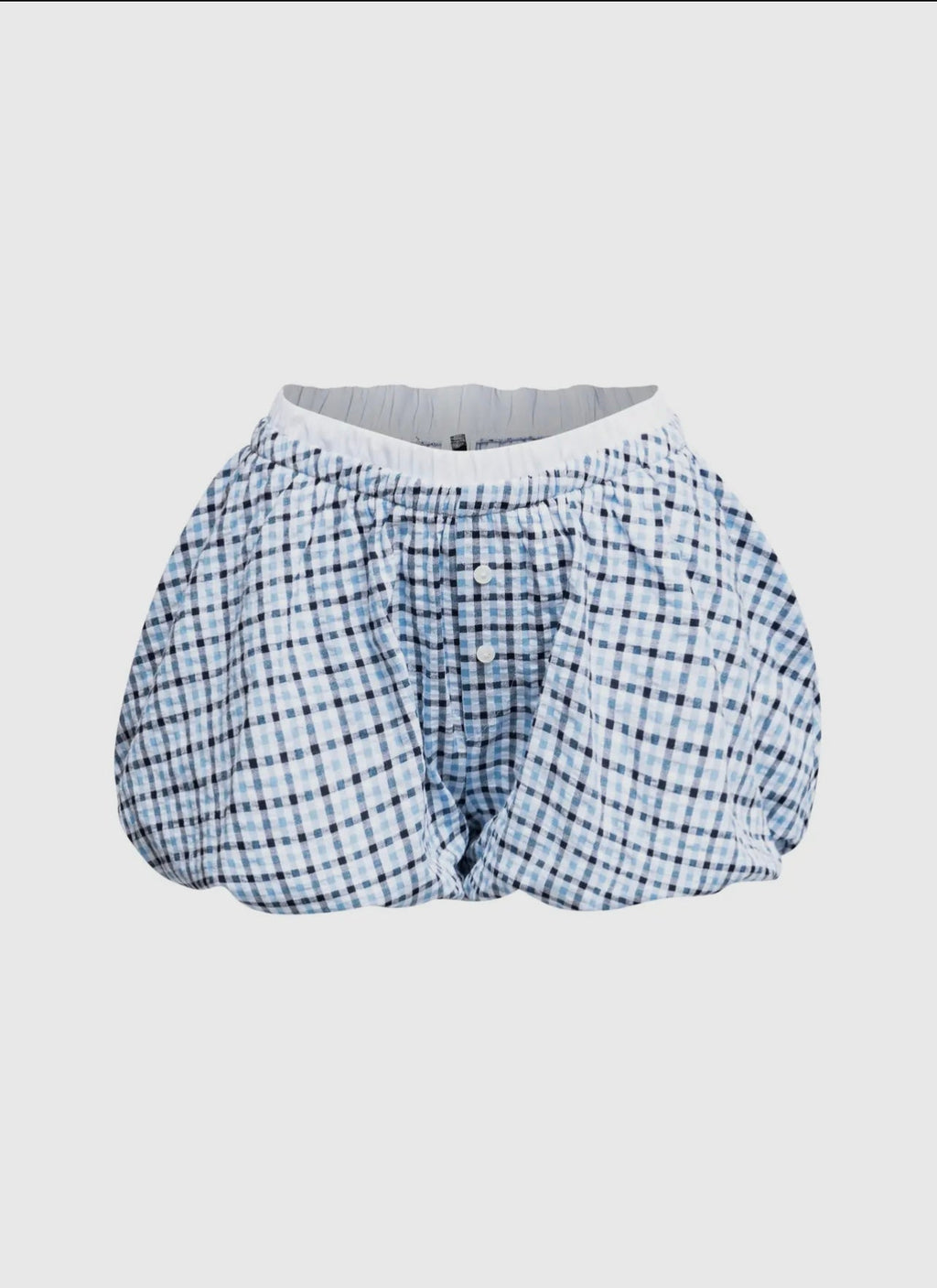 Waisted Baddie Bubble Shorts Light Blue