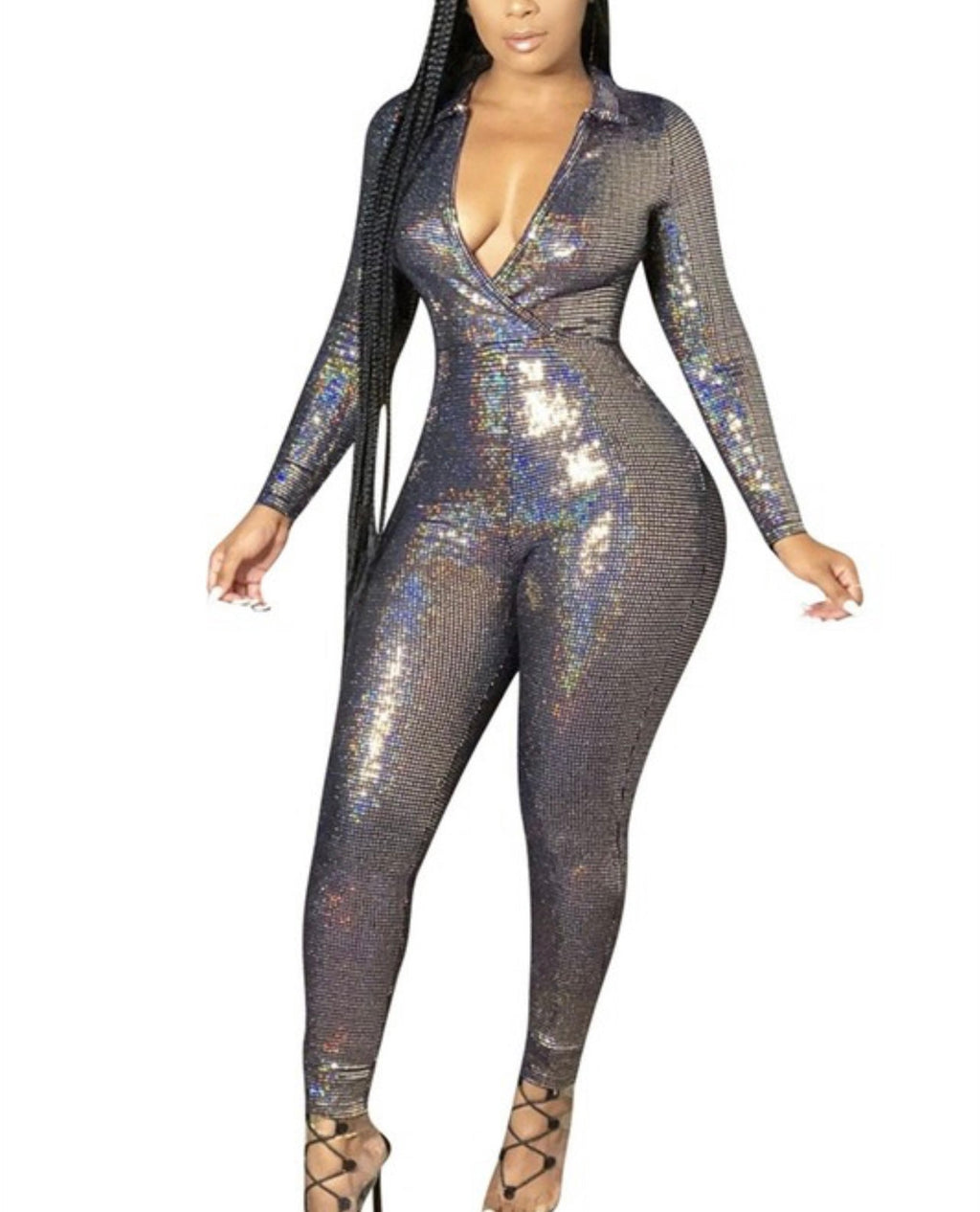 Sabrina Baddie Jumpsuit Silver