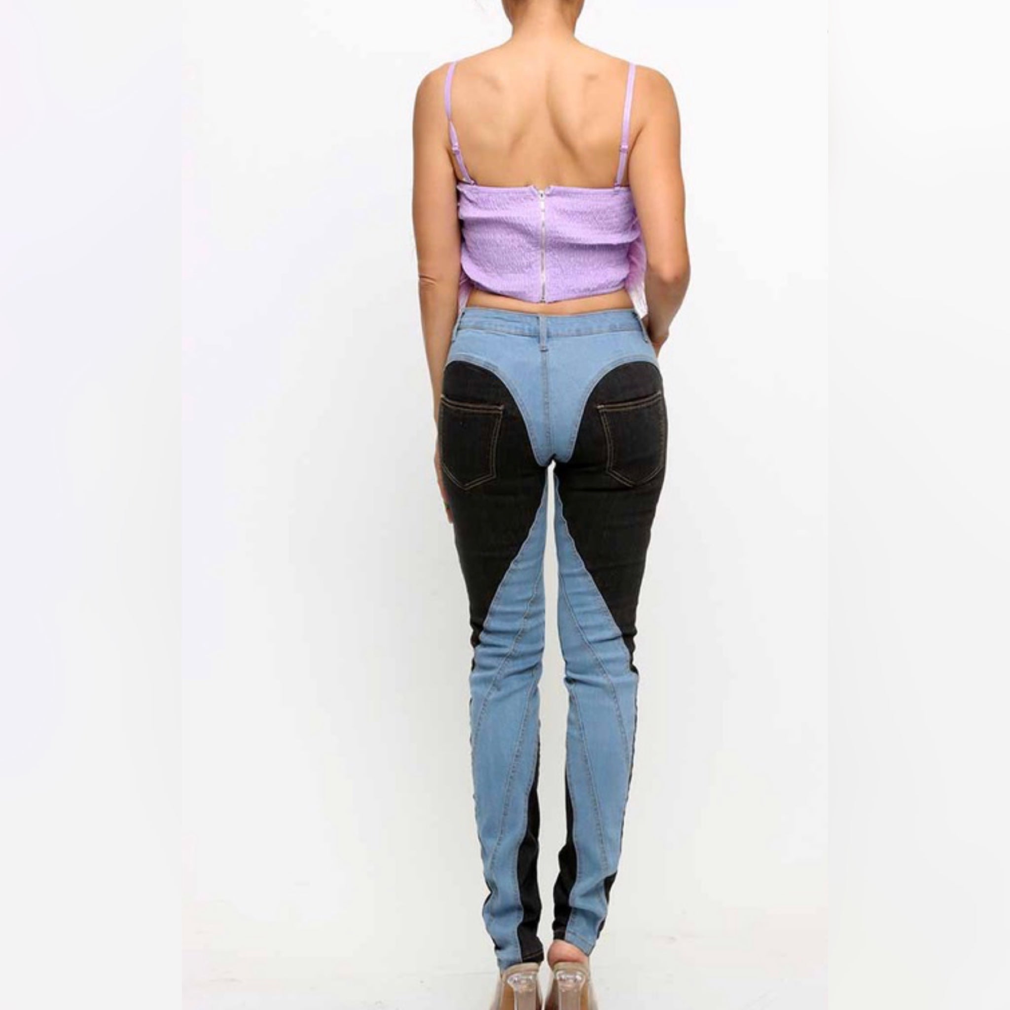 Two Side Baddie Jeans Blue Black