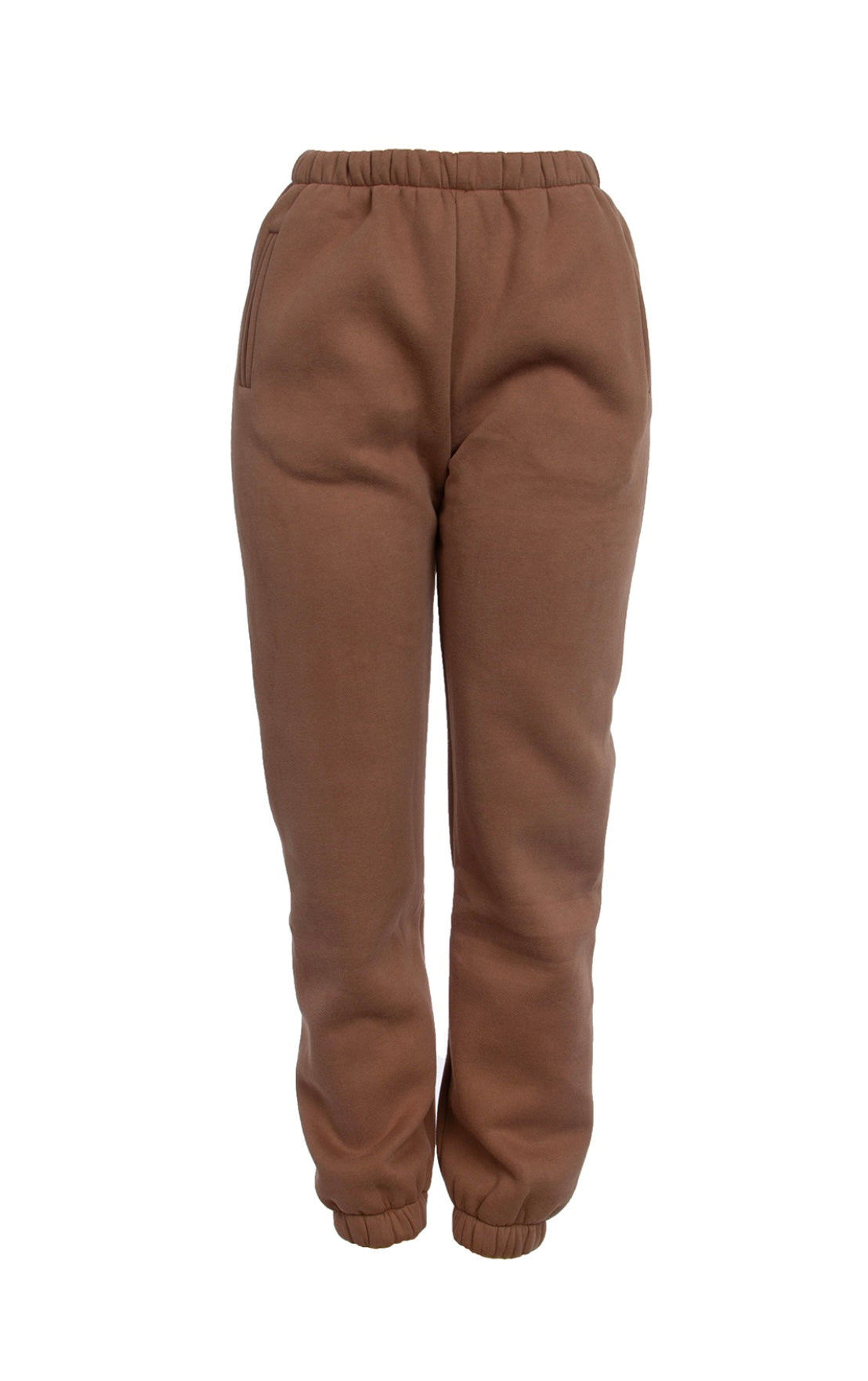 Baddie Plush High Waist Sweat Pants Mocha