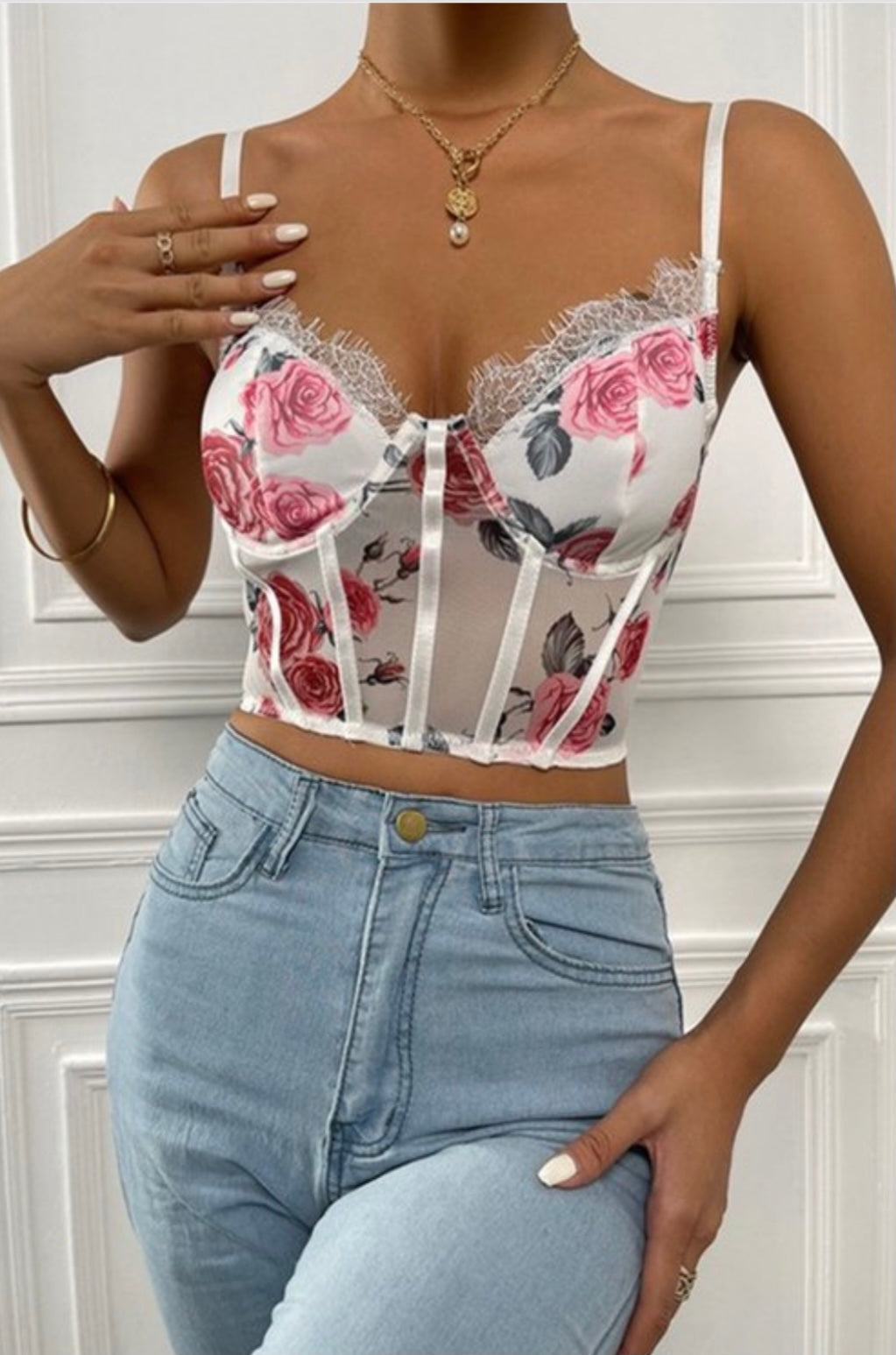 Rosa Floral Baddie Corset