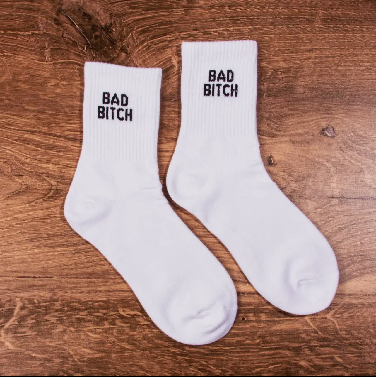 Bad B*Tch Baddie Sock White Gold