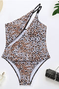 She Bad Cheetah One Shoulder Swimsuit Large