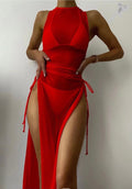 B Hottie Three-Piece Swimsuit Small Red