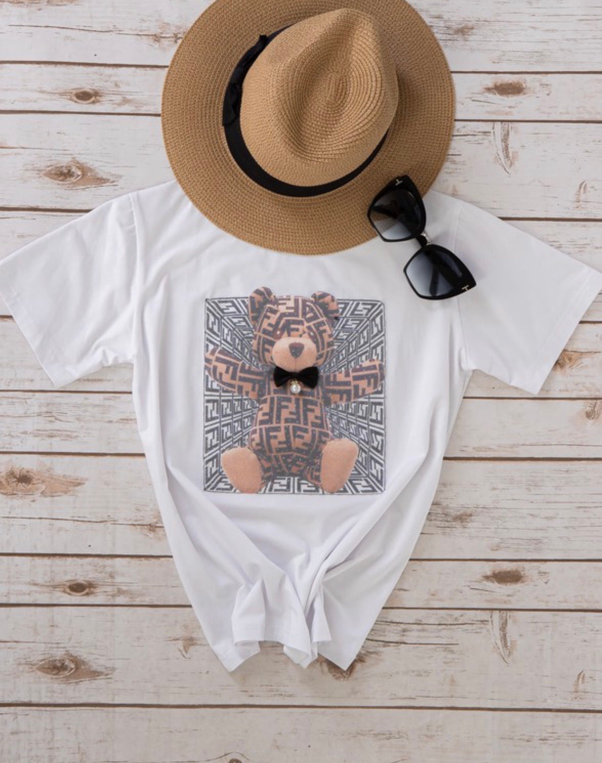 Ambitions Baddie FF Bear T-Shirt White