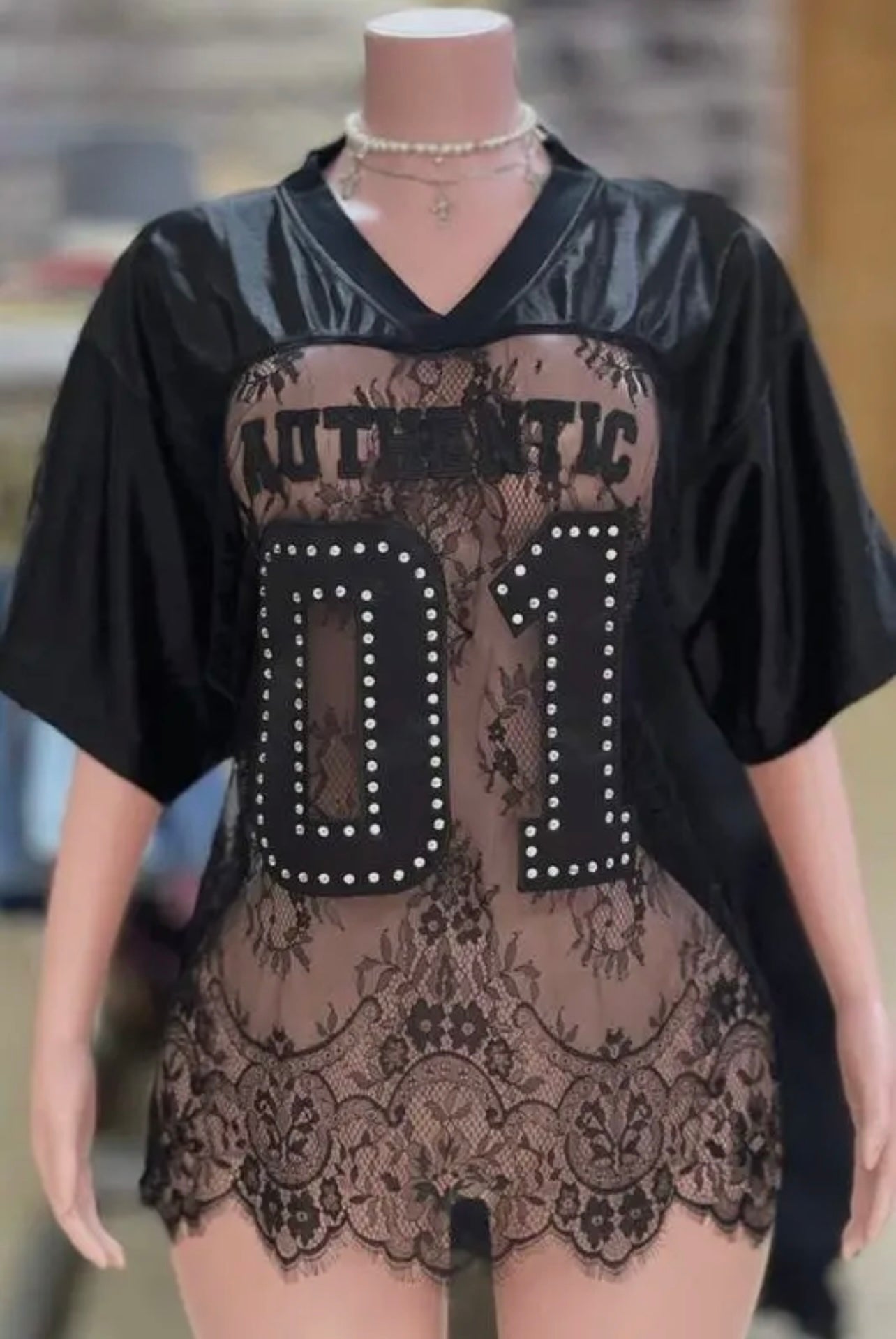 Jersey Bae Baddie Top Black