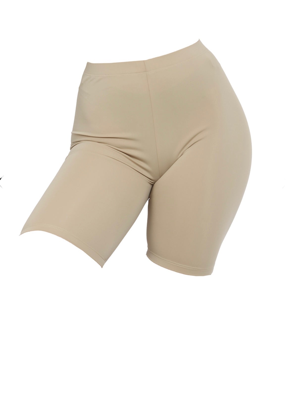 Like Skin Baddie Hi Waisted Biker Shorts Taupe