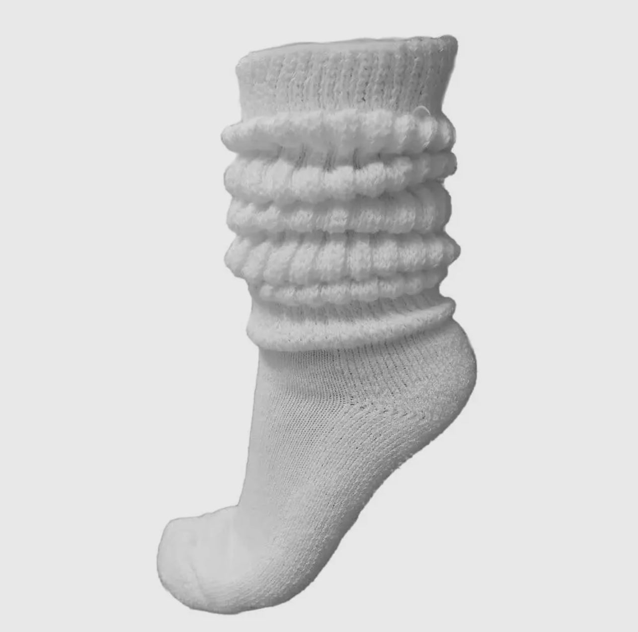 Baddie Thick Heavy Extra Long Slouch Socks White One size