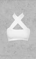 Baddie White Rib Twist Halter Top White