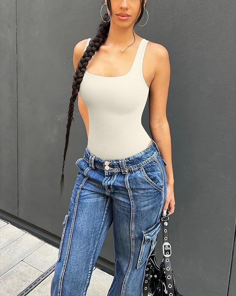 Camisole Triangle Jumpsuit Beige