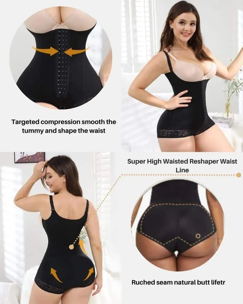 Fashion Tummy Control Low Back Open Bust Lace Shapewear