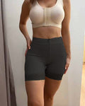 Internal Hooks Firm Compression Zipper Butt Lift Peahcy Short Black