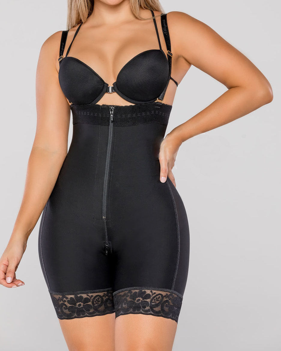 Ultra Invisible Strapless Tummy Control Hourglass Shapewear Black