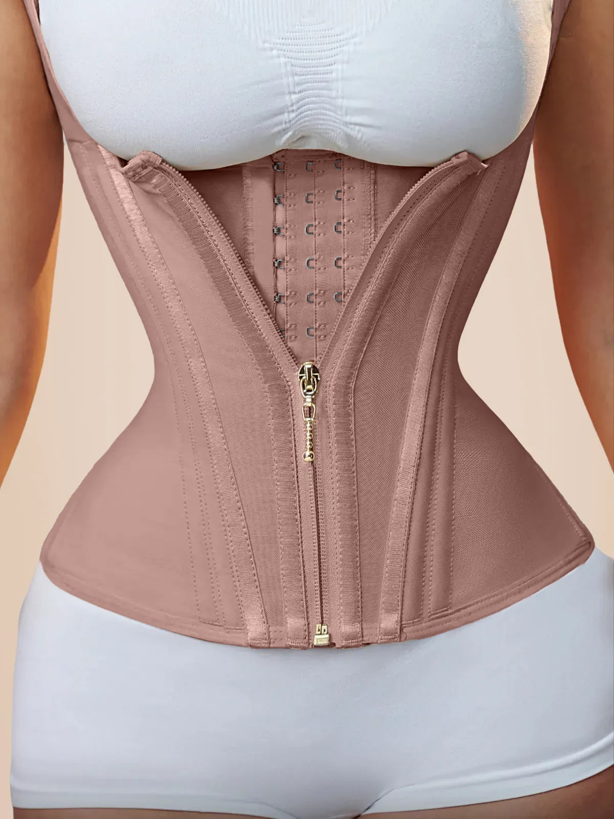 Women Fashion Waist Tummy Trainer Strap Steel Boned RosyBrown