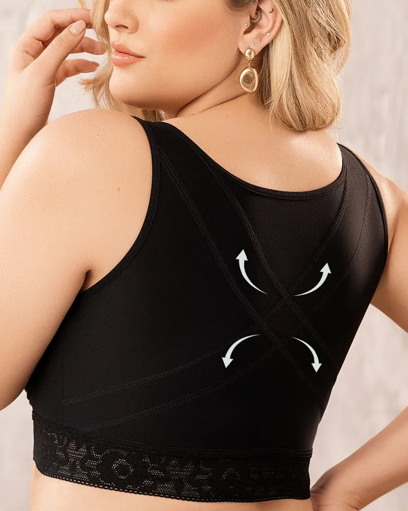 Women Back Support Front Hook Closure Full Cup Push Up Bra