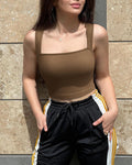 Sexy Ribbed Strappy Neckline Tank Tops Peru