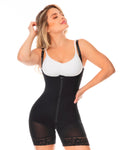 Covered Back Butt Lifting Fajas Body Shaper Girdle With Front Zipper Black