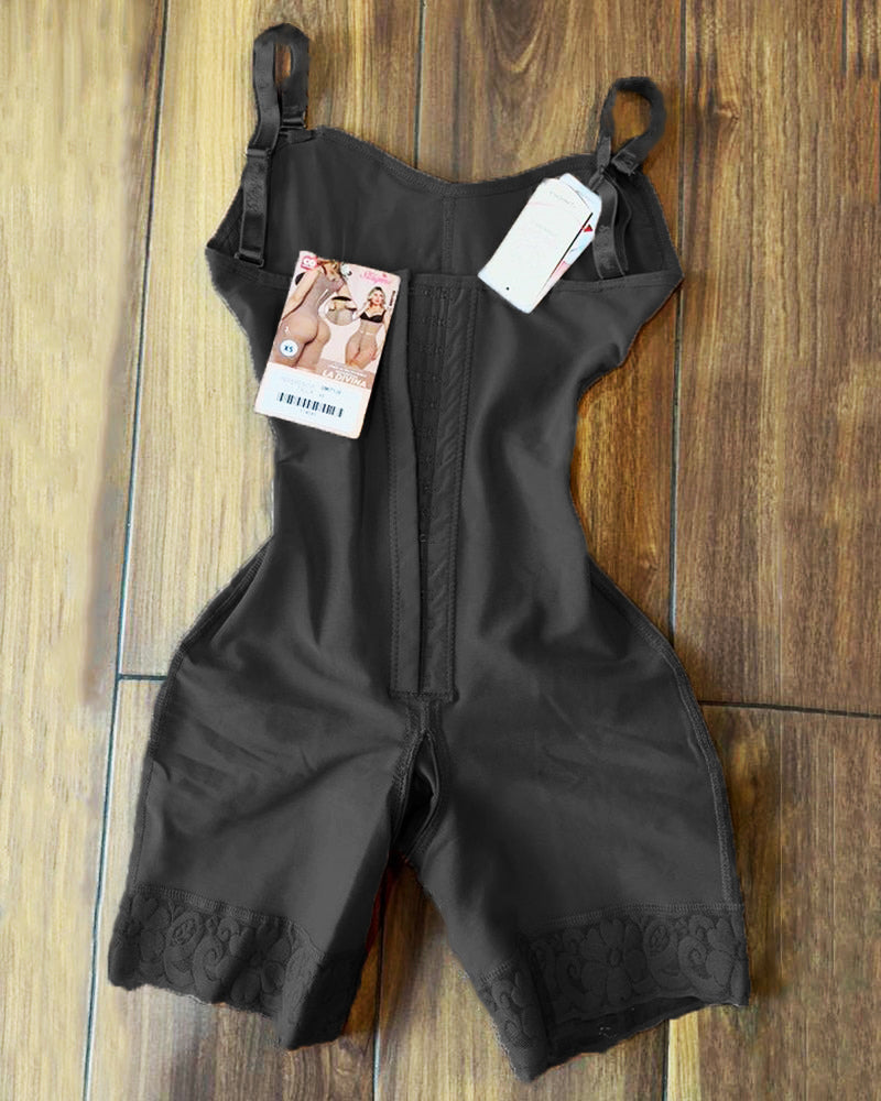 Fashion Tummy Control Slim Body Compression Strap Shaper Black