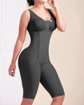 Front Closure Side Zipper Tummy Control Full Body Shapewear Black