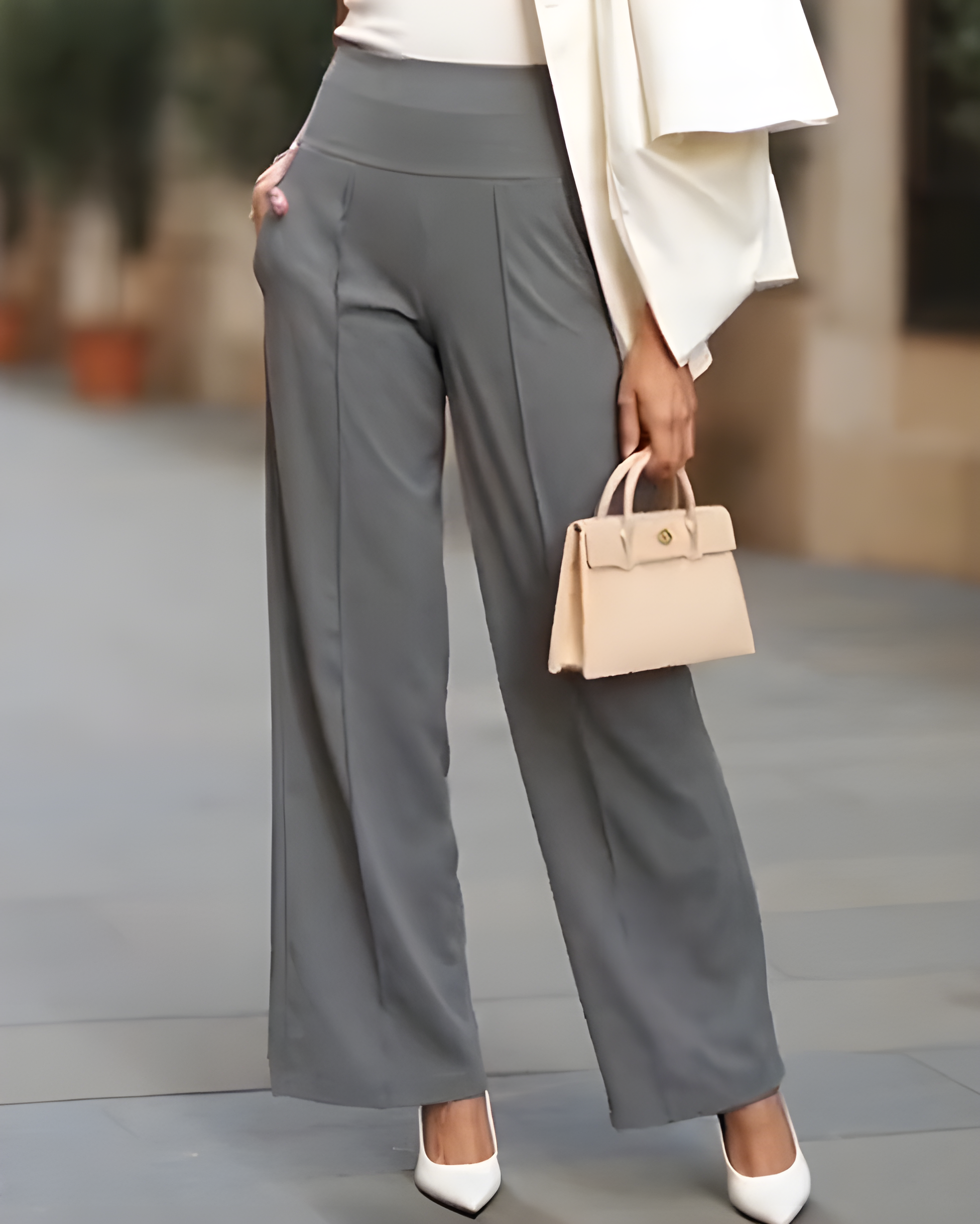 Women's Straight-Leg Loose Casual Pants Gray
