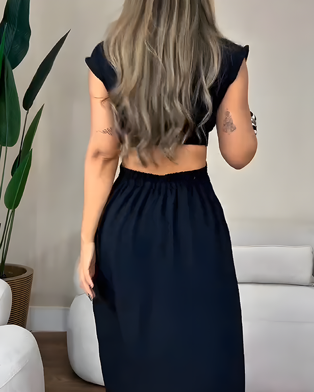 Women's Sleeveless Button Sexy Slim Fit Dress