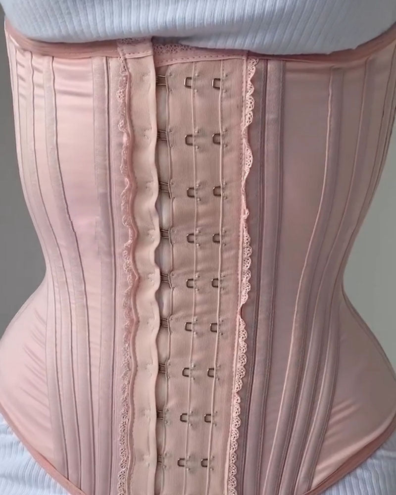 Fashion Hourglass Steel Bone Shaper Girdle Pink