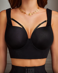 Women Back Closure Push Up Shaping Bra Black