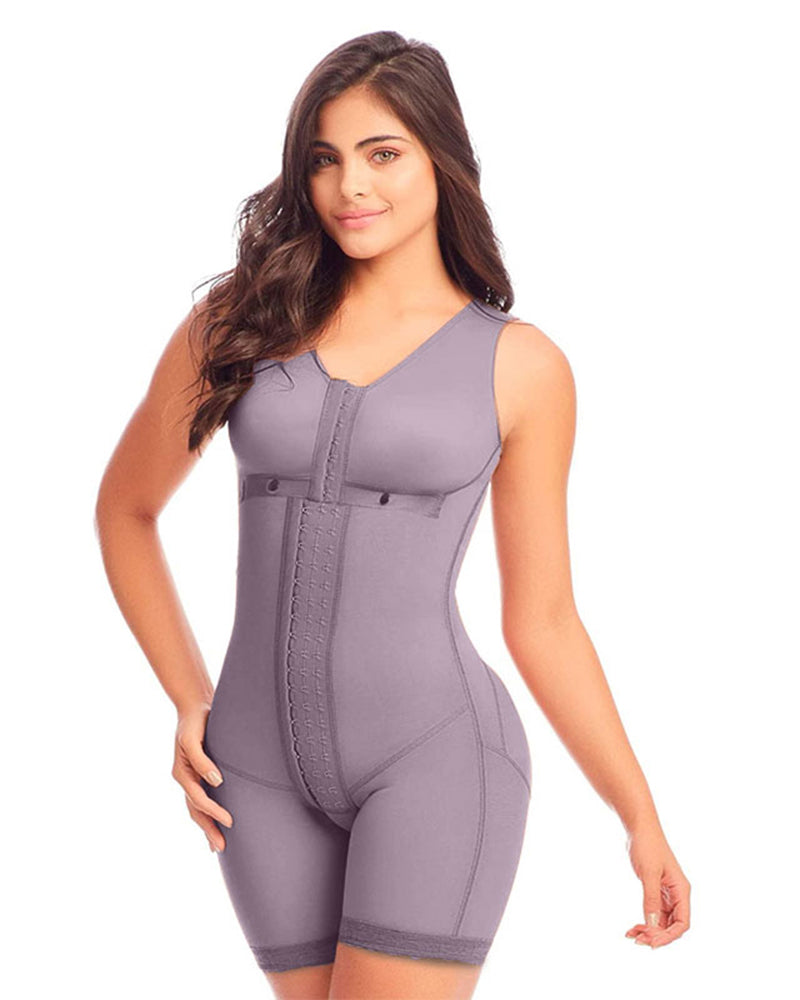 Adjustable Tummy Control Hook And Eye Closure Bodyshaper Purple