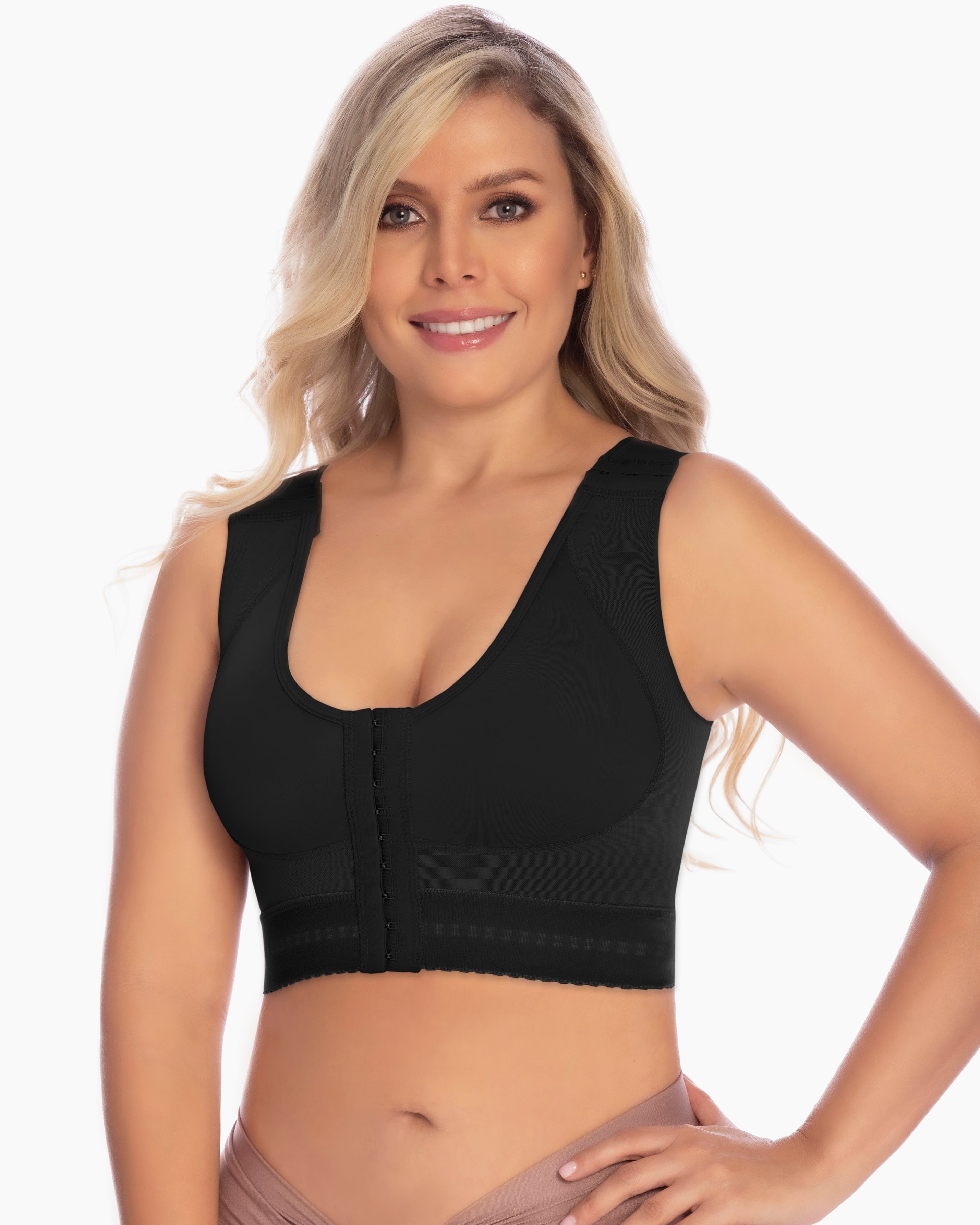 Buttoned Shape Bra Black