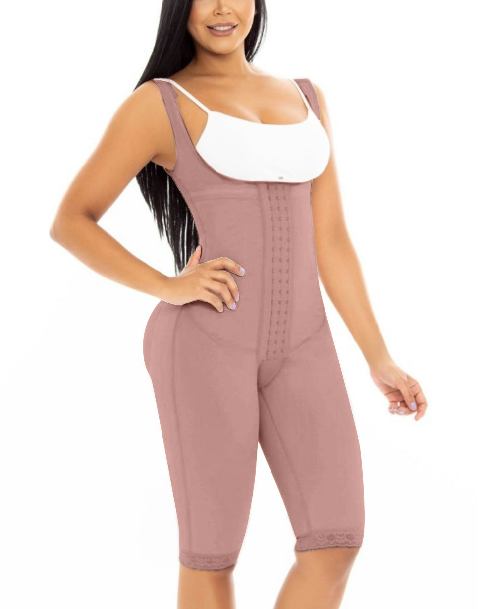 Fashion Knee Length Butt Lifting Extreme Shapewear RosyBrown