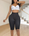 Knee Length Zipper Butt Lifting Fitness Panty Black