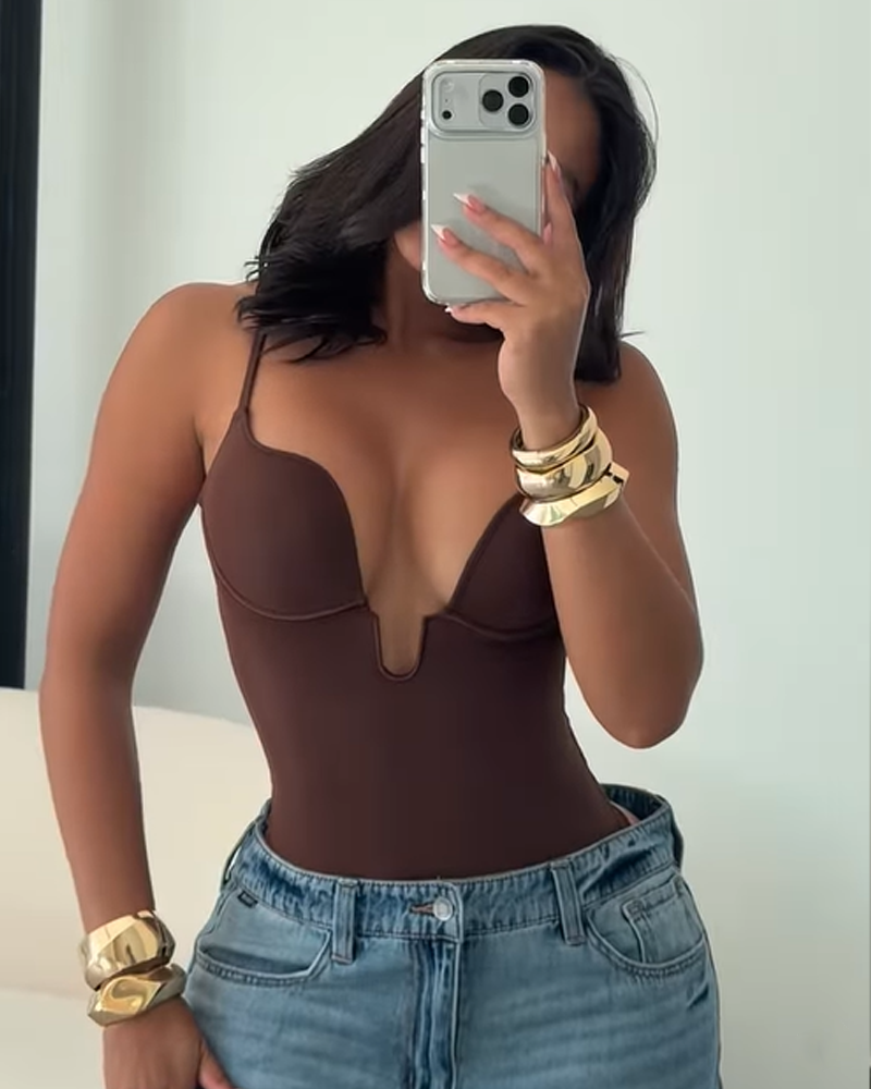 U-Neck Cami Tummy Control Cheeky Bodysuit