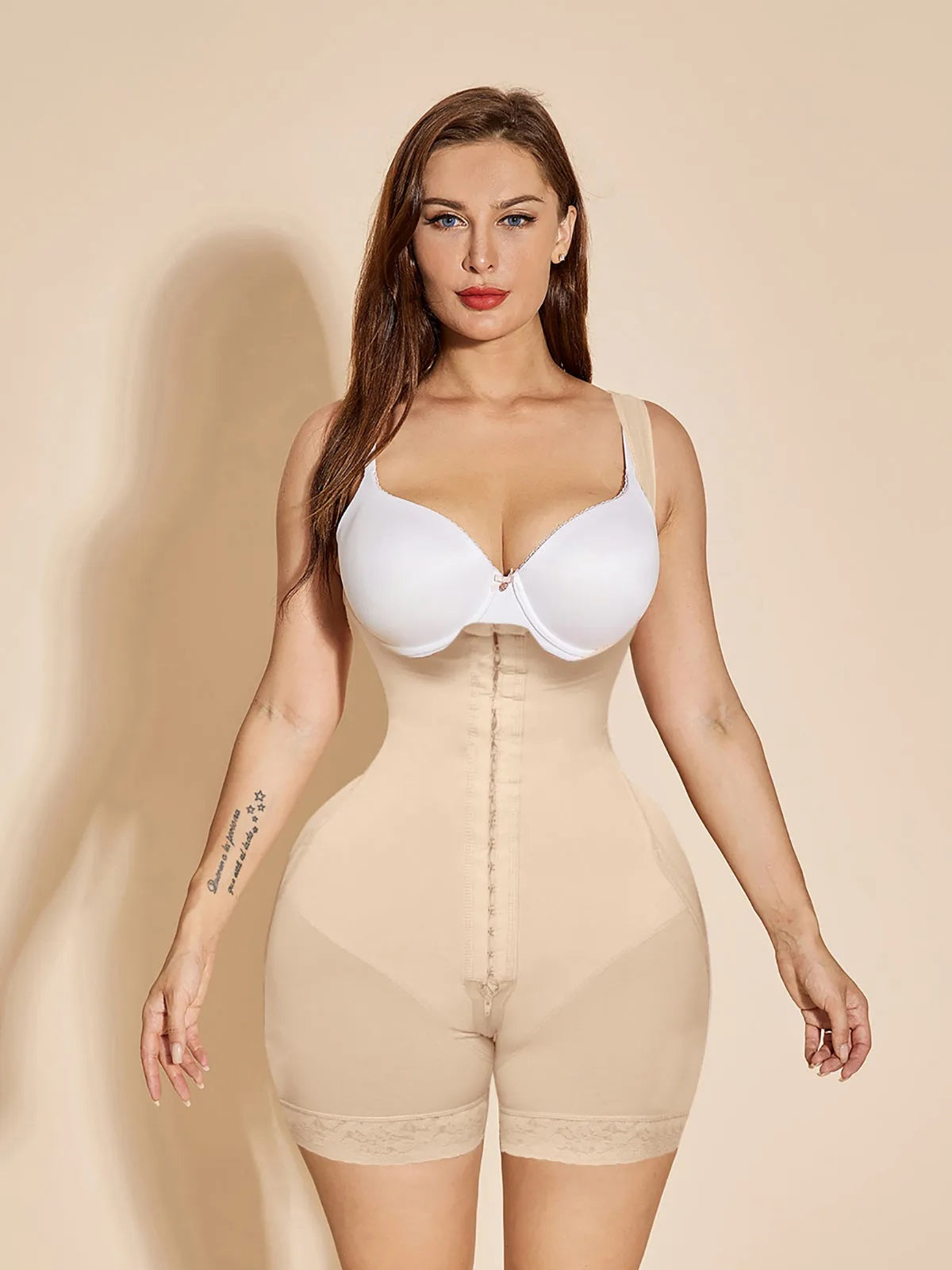 High Compression Tummy Control Slim Curvy Body Shaper Tan