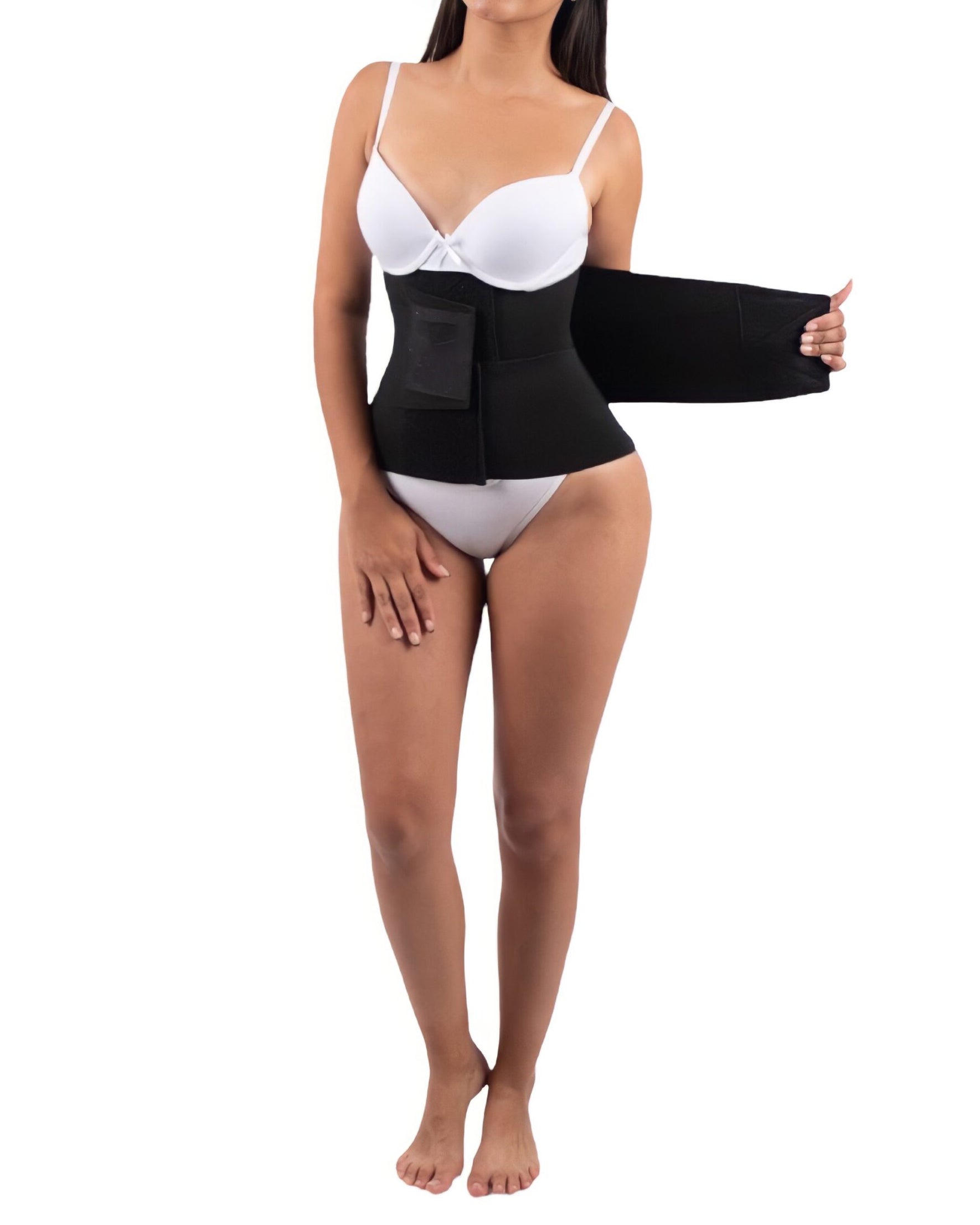 Women Double Compression Belt Workout Waist Trainer Black