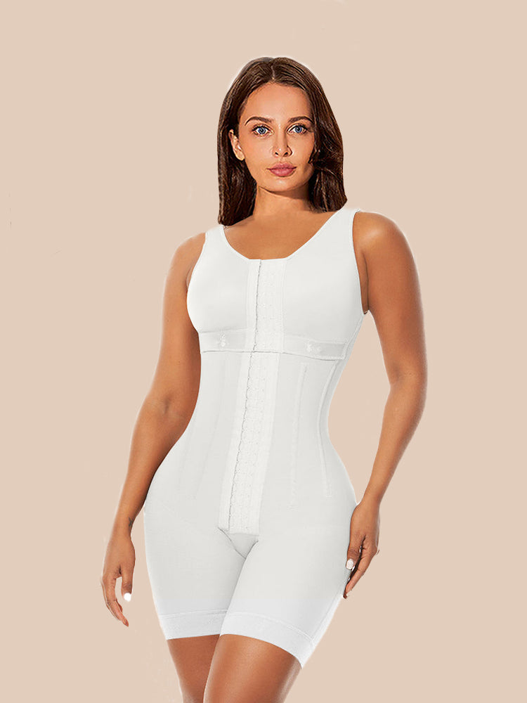 Women's Chest-Packed Body Shaper Postpartum Fajas Colombianas White