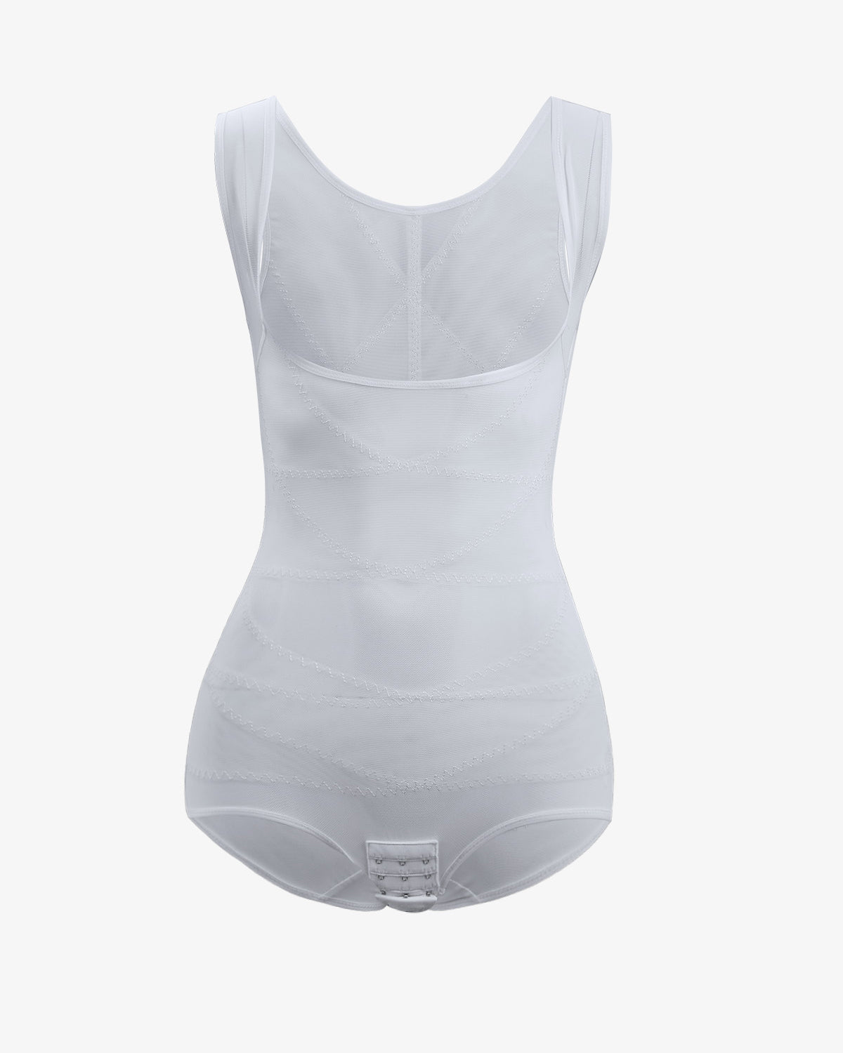 Women Seamless Open Bust Tummy Control Shapewear White