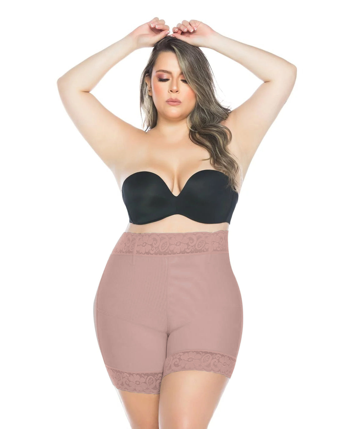 High Waist Seamless Butt Lifting Shorts RosyBrown