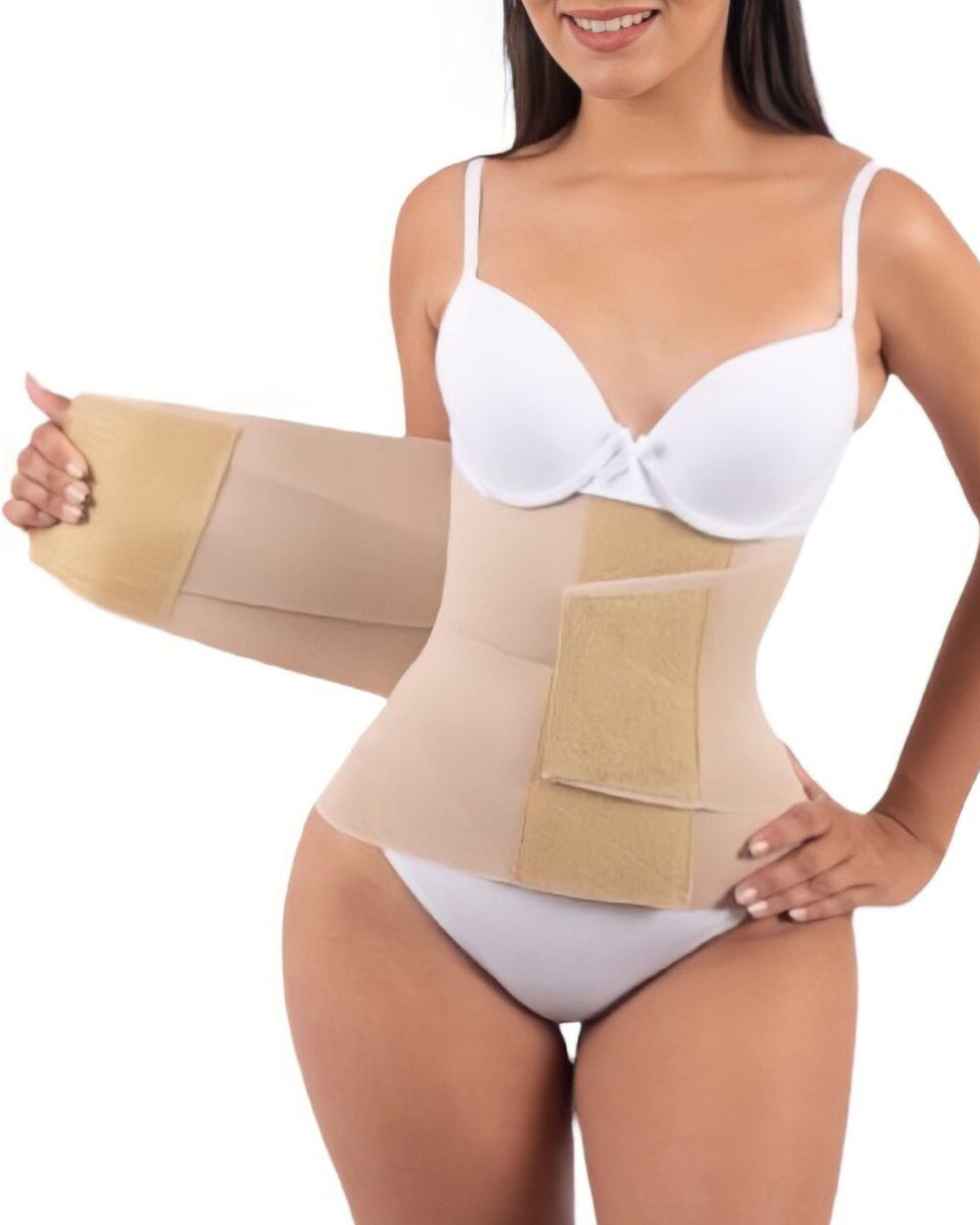 Women Double Compression Belt Workout Waist Trainer Tan
