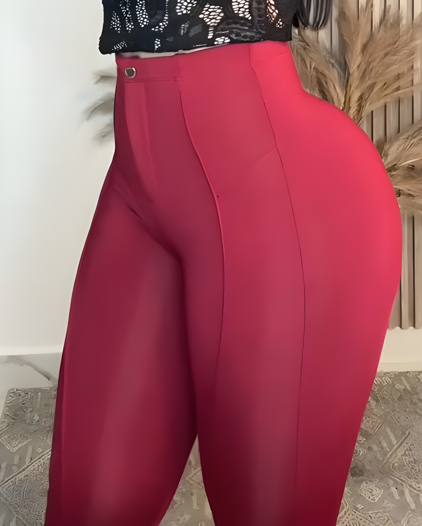 Butt Enhancing High-Waisted Skinny Jeans Red