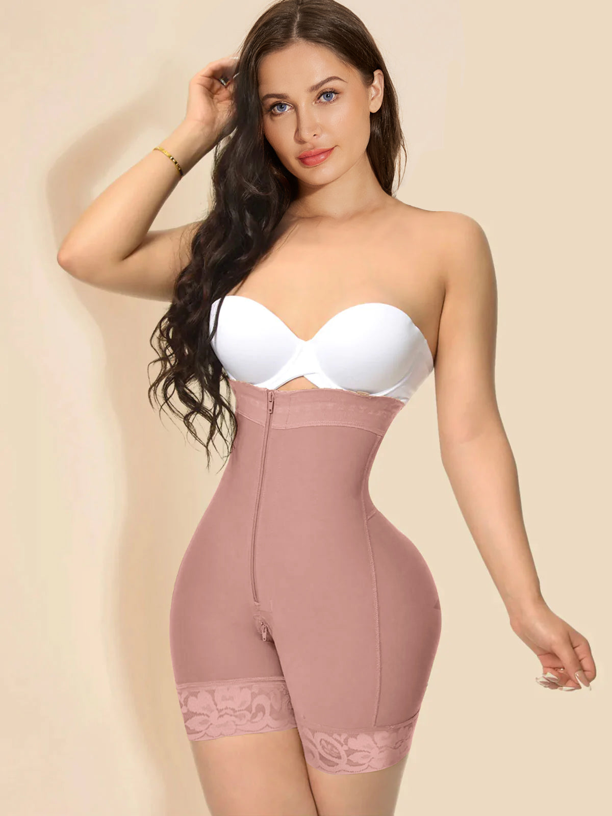 Fajas Colombianas Butt Lifter Tummy Control Shapewear RosyBrown