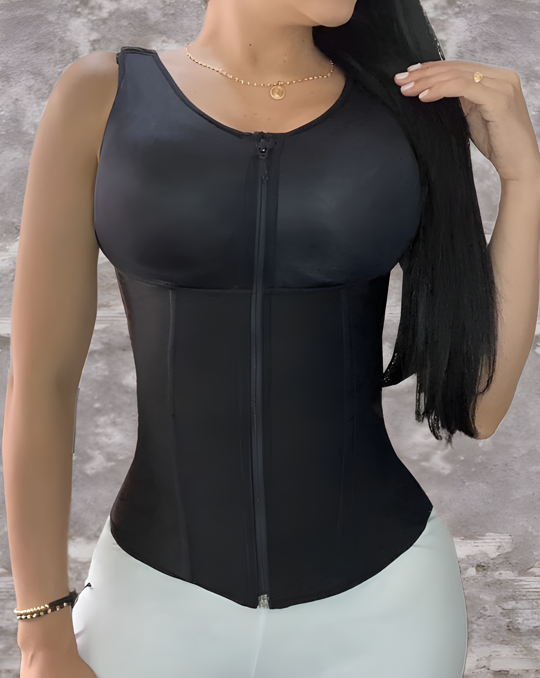 Full-Coverage Waist Trainer Vest Black