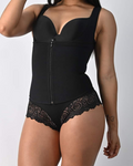 Fashion Tummy Control Thong Double Compression Shapewear Black