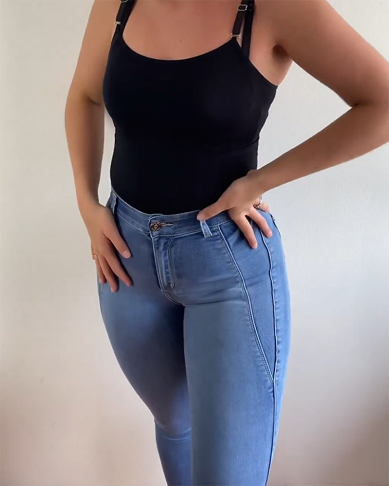 Fashion Skinny Hips Enhance Jeans