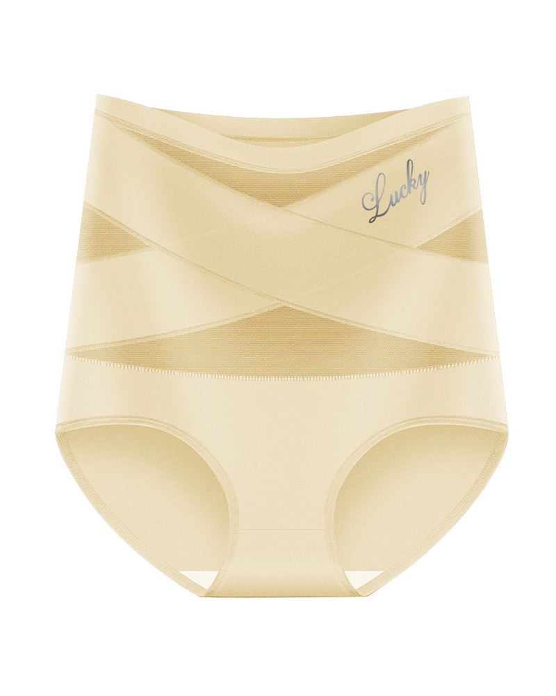 High-Waisted Tummy-Control Panties Beige