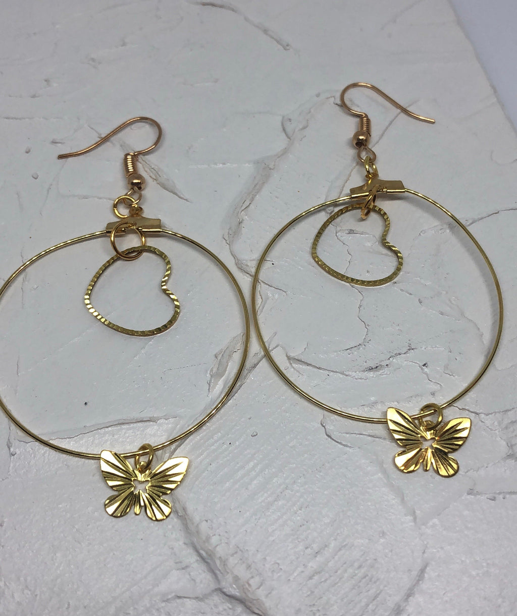 Heart+butterfly hoops
