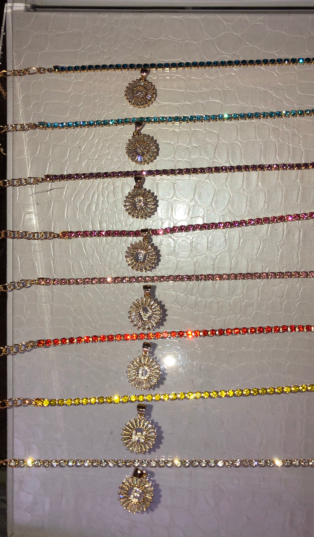 Rhinestone initial necklace