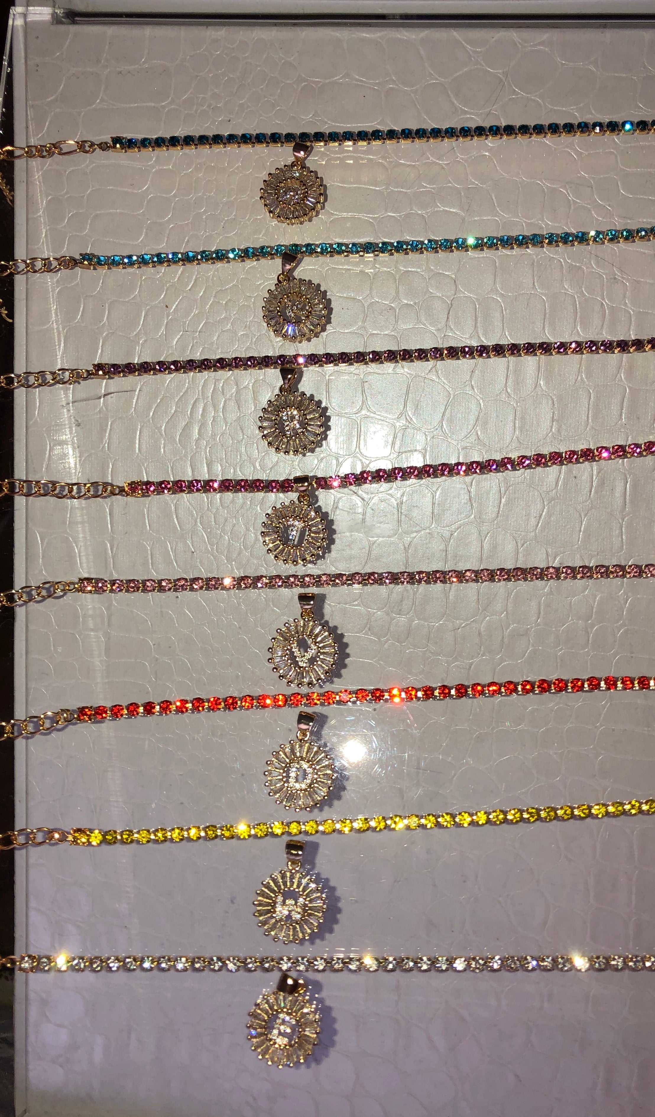 Rhinestone initial necklace