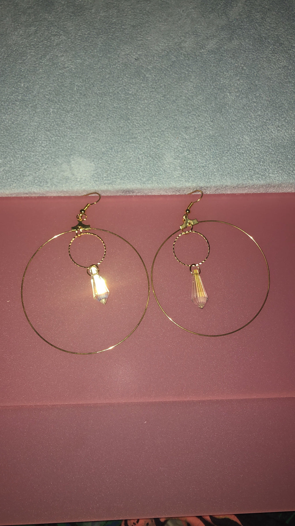 Crystal drop round earrings