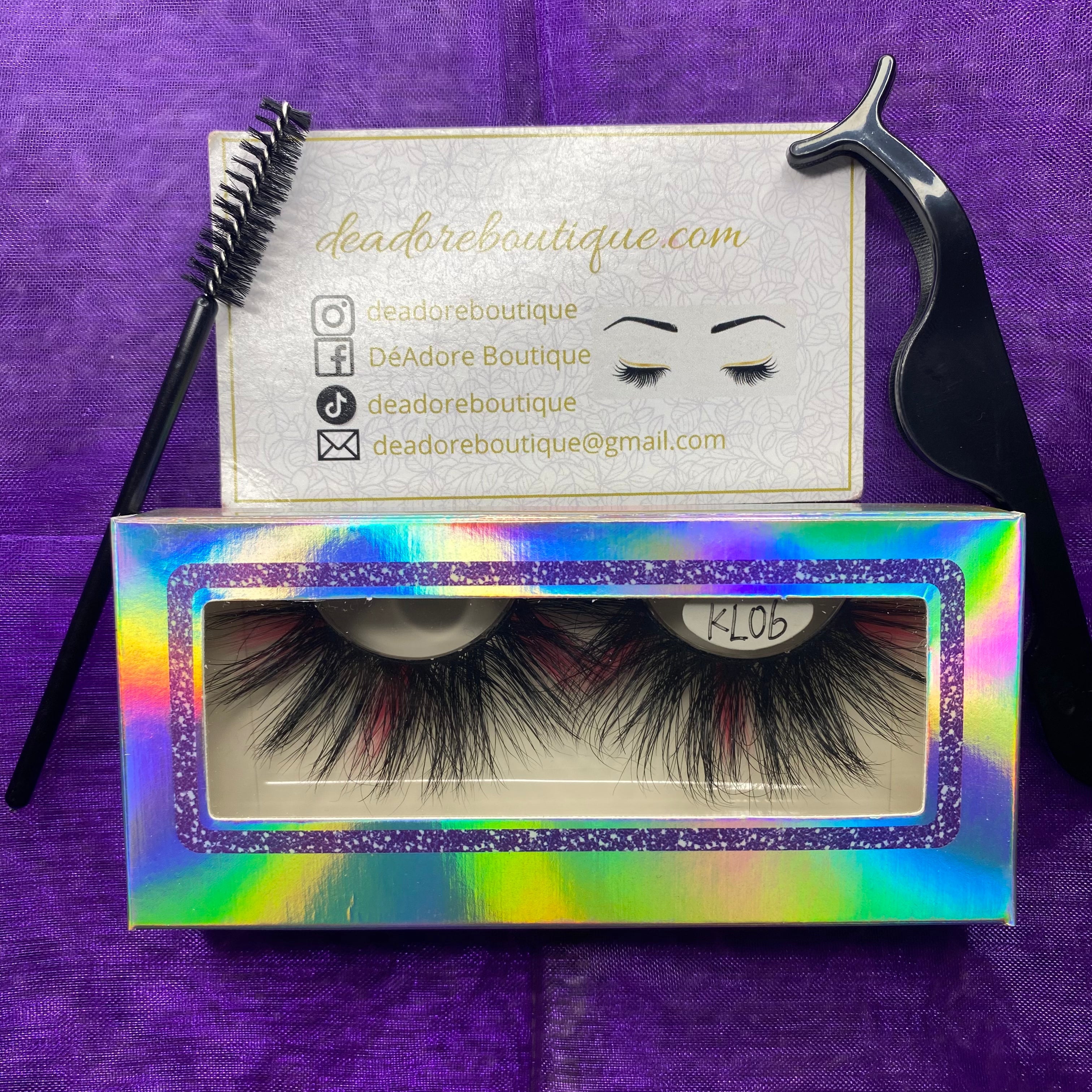 Mink Eyelashes with Color Extensions 25MM Pink